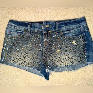 PINK Victorias Secret Jean Bedazzled Shorts
